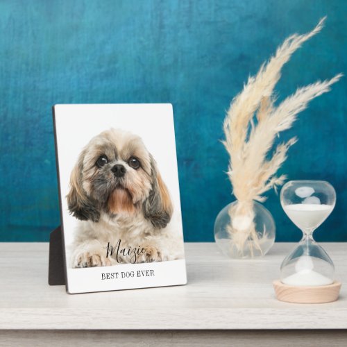 Custom Shih Tzu Script Name Pet Photo Plaque