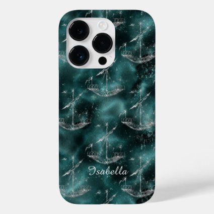 Custom Ships On Ocean Sparkle Blue Nautical 