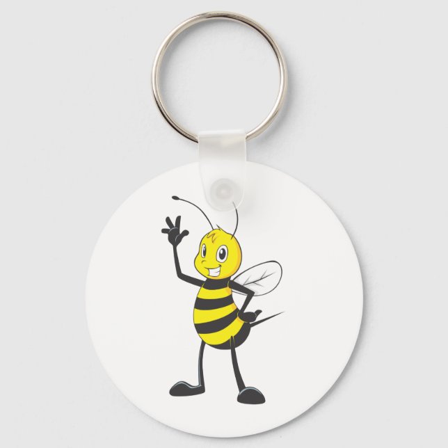 Custom Shirts : Happy Bee Shirts Keychain (Front)