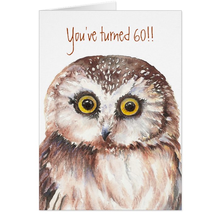 Custom Shocked Funny Little Owl, 60th Birthday Cards