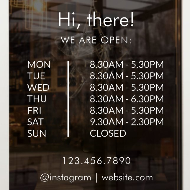 Custom Shop Opening Hour Open Closed Business Door Window Cling (Creator Uploaded)