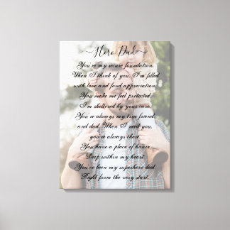 Custom short poem and overlaid photo canvas print