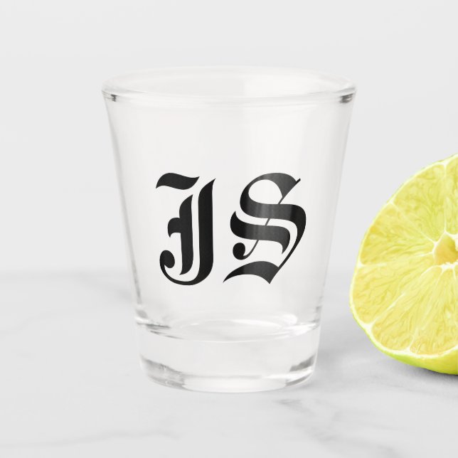 Custom Shot Glass with Initials Personalized Bulk (Front)
