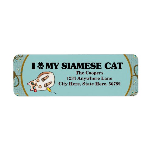 Custom Siamese Cat Art Return Address Labels
