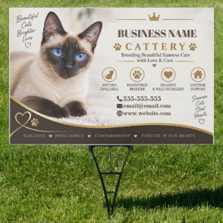 Custom Siamese Cattery Yard Sign
