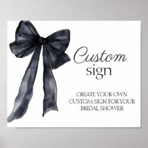 Custom Sign Black bow french bridal shower sign