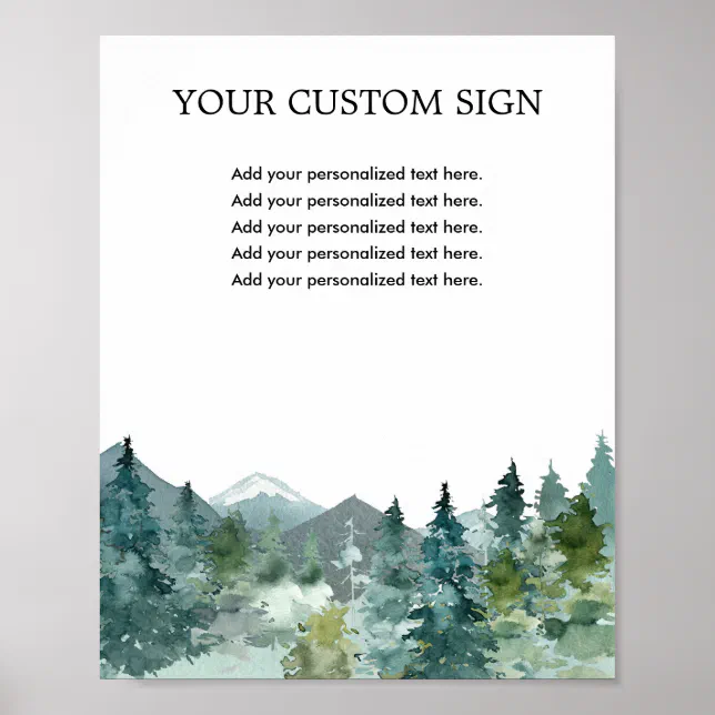 Custom sign rustic mountains outdoor theme | Zazzle