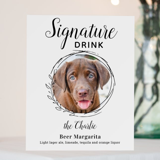 Custom Signature Drink Dog Bar Pet Wedding Photo Foam Board (Creator Uploaded)