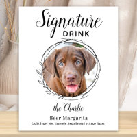 Custom Signature Drink Dog Bar Pet Wedding Photo