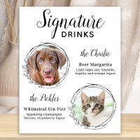 Custom Signature Drinks Dog Bar Pet Wedding Photos