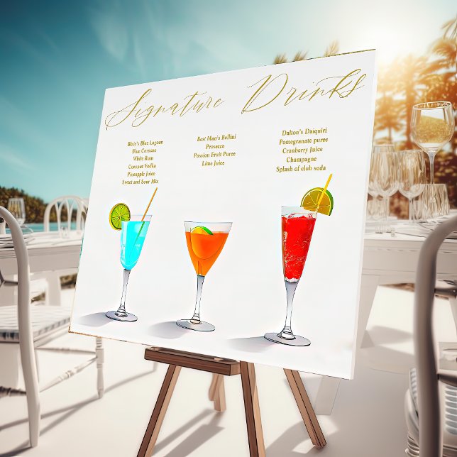 Custom Signature Drinks Wedding Foam Board (Creator Uploaded)