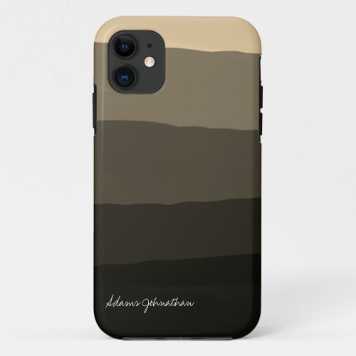 Custom Signature Name Black and Gold Degradation iPhone 11 Case