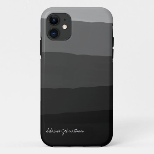 Custom Signature Name Black and White Degradation iPhone 11 Case