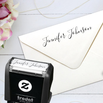 Custom Signature Personalized Self Inking Stamp by Standard_Studio at Zazzle