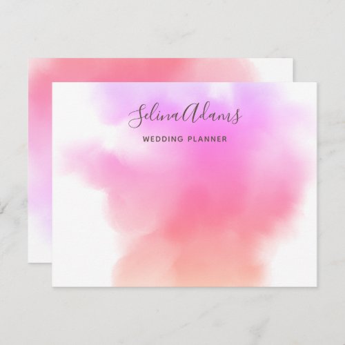 Custom Signature Rainbow Pink Gold Watercolor Note Card
