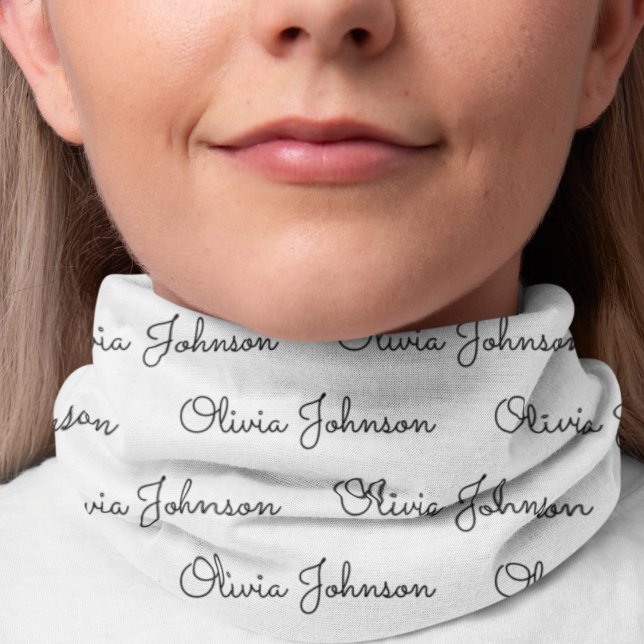 Custom Signature Script Pattern Black on White Bandana (Custom Signature Script Pattern Black on White Bandana)