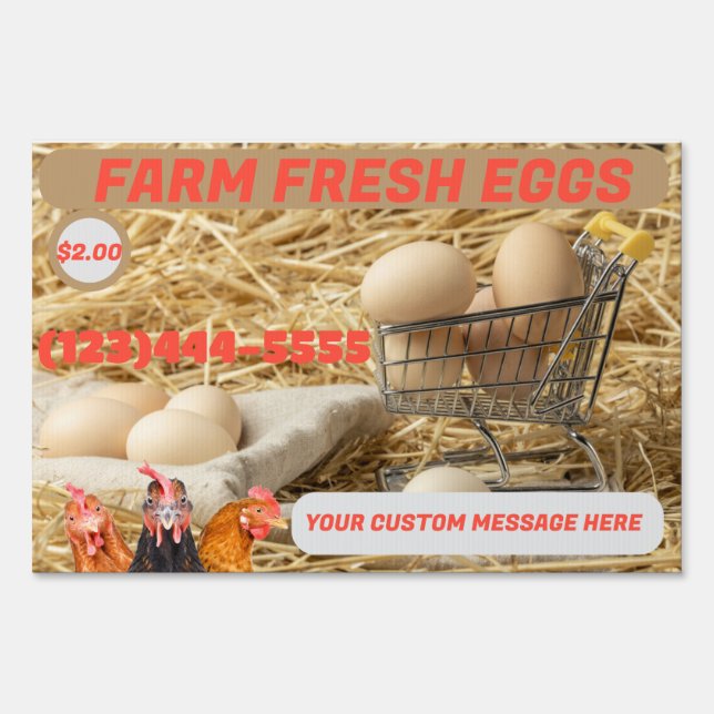 custom signs  farm fresh eggs sign (Front)