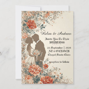🌿 Custom Silhouette Design With Soft Floral Accen Invitation
