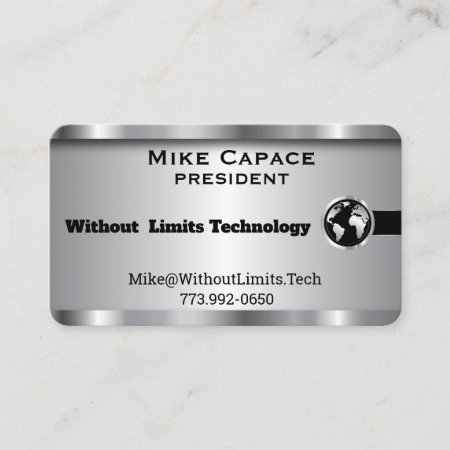 Custom - Silver And Black Business Design Business Card