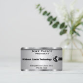 Custom - Silver and Black Business Design Business Card (Standing Front)