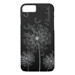 Custom Silver and Black Dandelion Wishes iPhone 8/7 Case