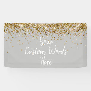 Custom Silver and Gold Birthday Party Photo Booth Banner
