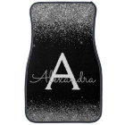 Custom Silver Black Glitter Sparkle Monogram Car F