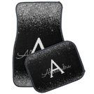 Custom Silver Black Glitter Sparkle Monogram Car Floor Mat Custom Silver Black Glitter Sparkle Monogram Car Floor Mat