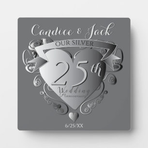 Custom Silver Color Wedding Anniversary Emblem Plaque