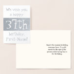 [ Thumbnail: Custom Silver Foil 37th Birthday Greeting Card ]