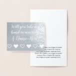 [ Thumbnail: Custom Silver Foil Marriage Proposal Card ]