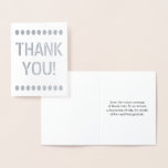 [ Thumbnail: Custom Silver Foil "Thank You!" Card ]