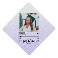 Custom Silver Glitter Graduate Photo Song Playlist