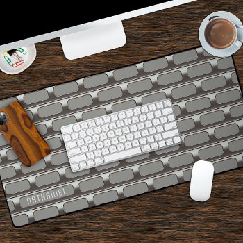 Custom Silver Gray Industrial Stainless Steel Art Desk Mat by CaseConceptCreations at Zazzle