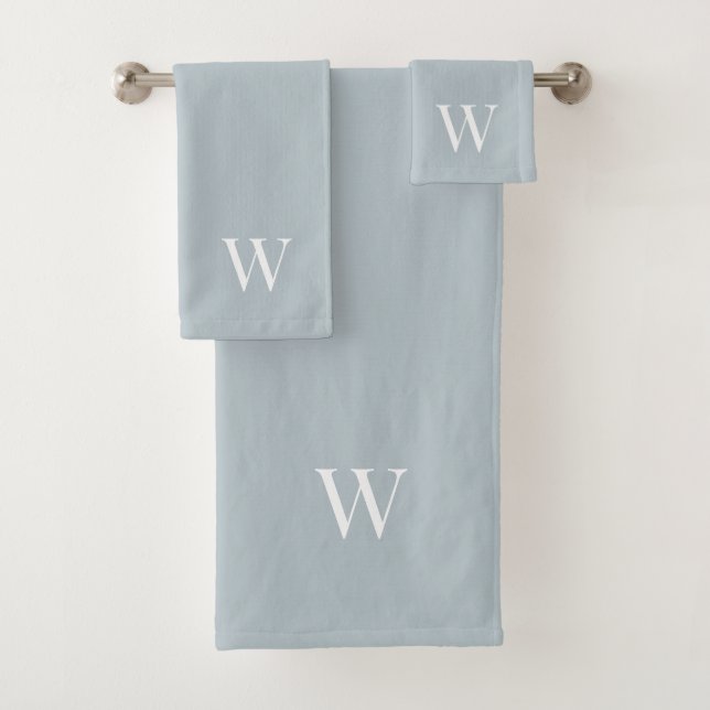 Custom silver Gray Monogrammed Towels  (Insitu)