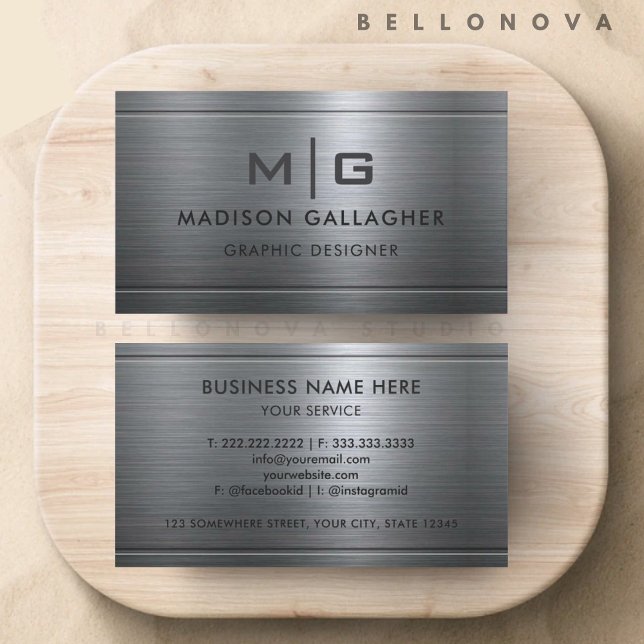 Custom Silver Grey Metal Professional Business Card (Custom Silver Grey Metal Professional Business Card)