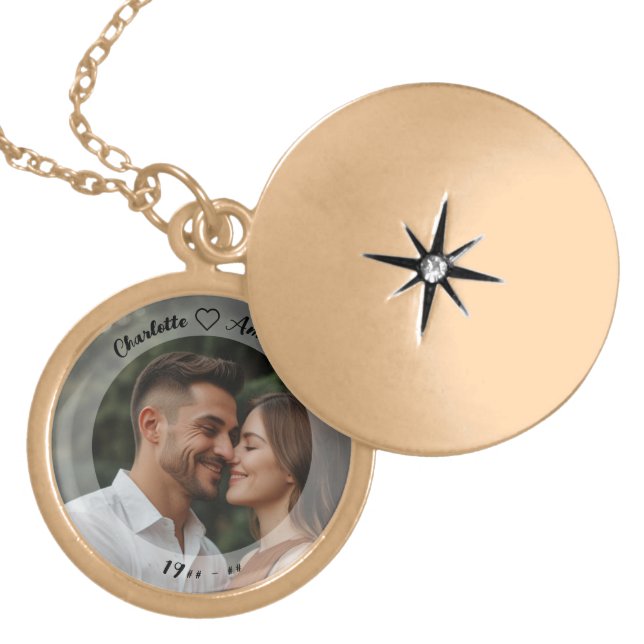 Custom Silver Locket Necklace with Photo Insert (Front)