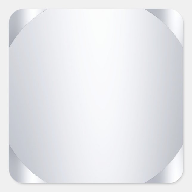 Custom Silver Look Glamorous Blank Template Square Sticker (Front)