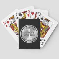 Custom silver medal playing cards for game winner