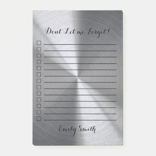 Custom Silver Metallic Lined To Do List Post_it Notes