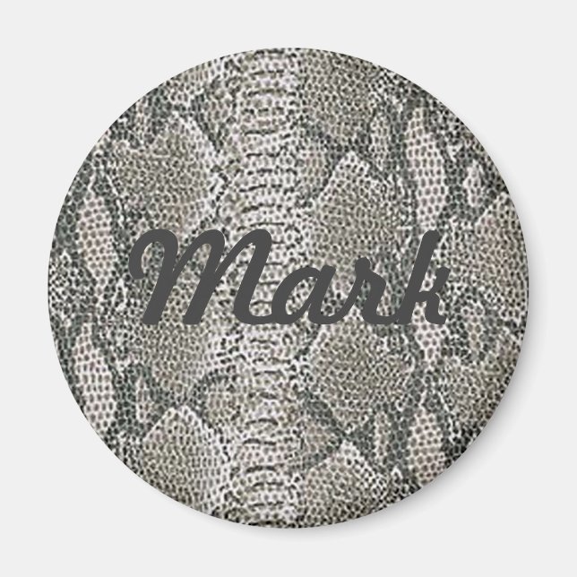 Custom Silver Snake Skin Magnet (Front)