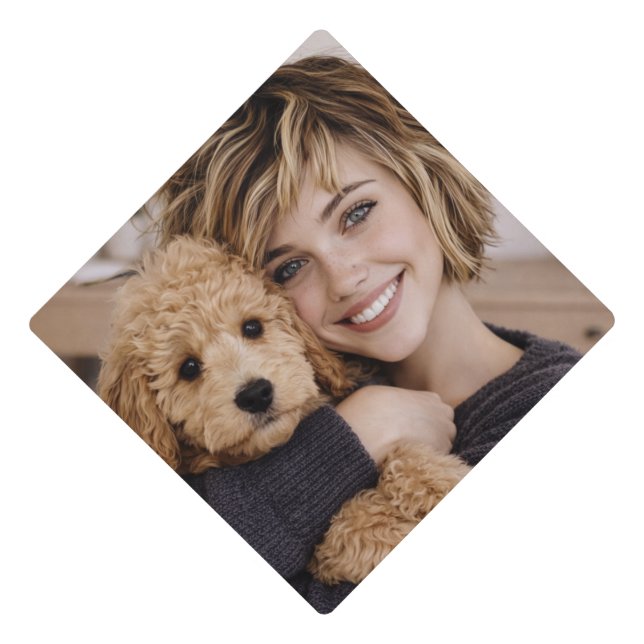 Custom Simple 1 Photo Graduation Cap Topper (Front)