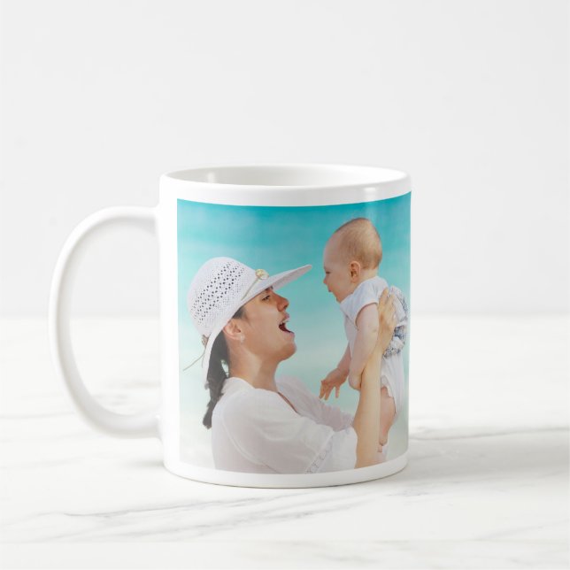 Custom Simple 2 Horizontal Photos Coffee Mug (Left)