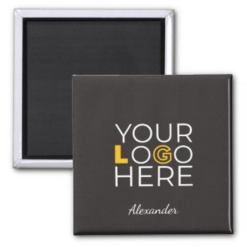 Custom Simple 2 Inch Square Magnet Business Logo by bestgiftideas at Zazzle