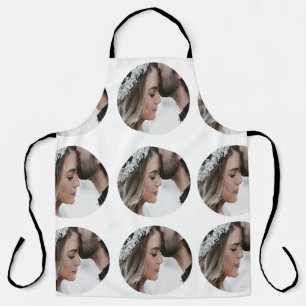 custom simple add circular photo collage add name  apron