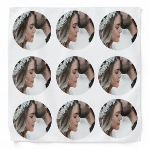 custom simple add circular photo collage add name  bandana