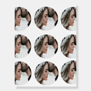 custom simple add circular photo collage add name  foam board