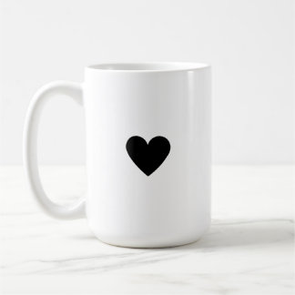 Custom Simple Black Heart Coffee Mug