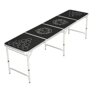 Custom Simple Black Logo Beer Pong Table