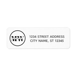 Custom Simple Black & White Business Monogram Logo Label